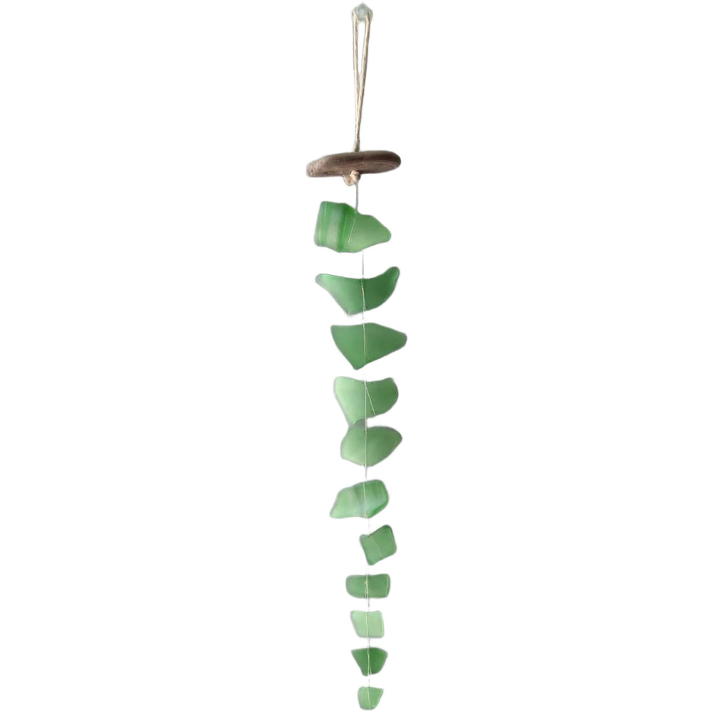 Sea Glass Wind Chime Beach Themed Decor Gentle Tones Handcrafted Design
