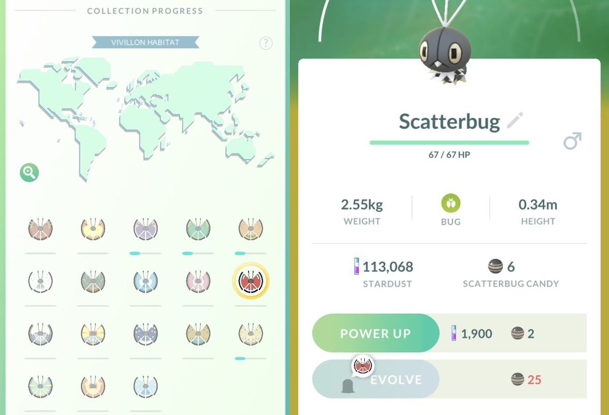 Scatterbug (Choose Region) or 3 Post Cards (Choose Region) - Pokemon