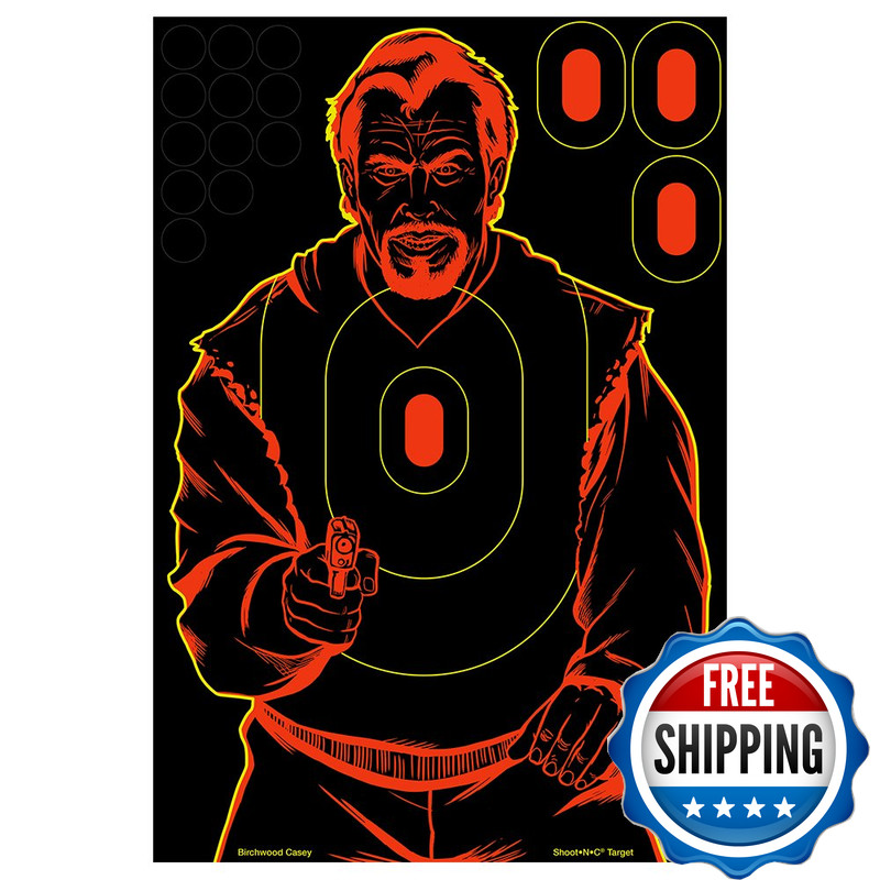Birchwood Casey Shoot-N-C 12 X 18 Bad Guy Silhouette Target - Highly Visible