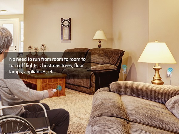 Indoor Remote Control Outlet, Wireless Remote Light Switch,15A/1875W, 100ft RF
