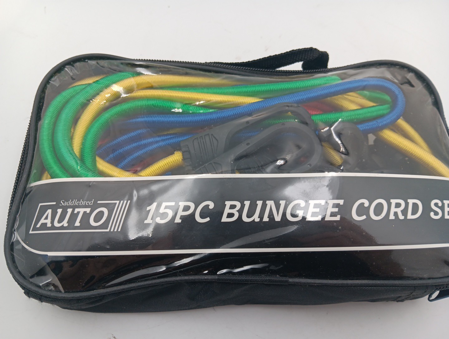 15PC Bungee Cords Set 10" 20" 27" 36" 41" Cable Ties Canopy Tarp Cargo Securing
