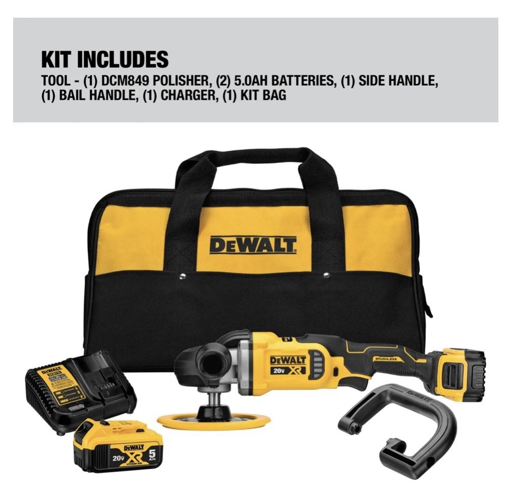 DEWALT 20 Volt Polisher Kit DCM849P2 New In Sealed Box ￼