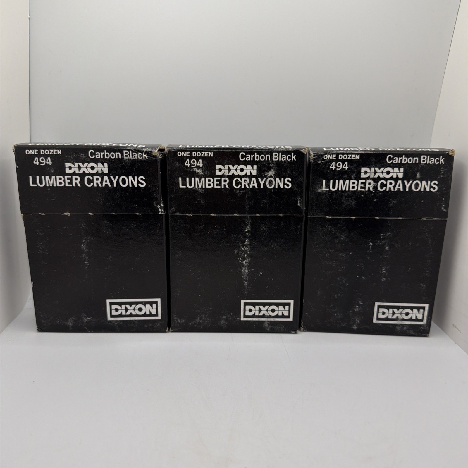 VTG NOS Dixon #494 Lumber Steel and Concrete Crayons Carbon Black Lot of 3 Boxes