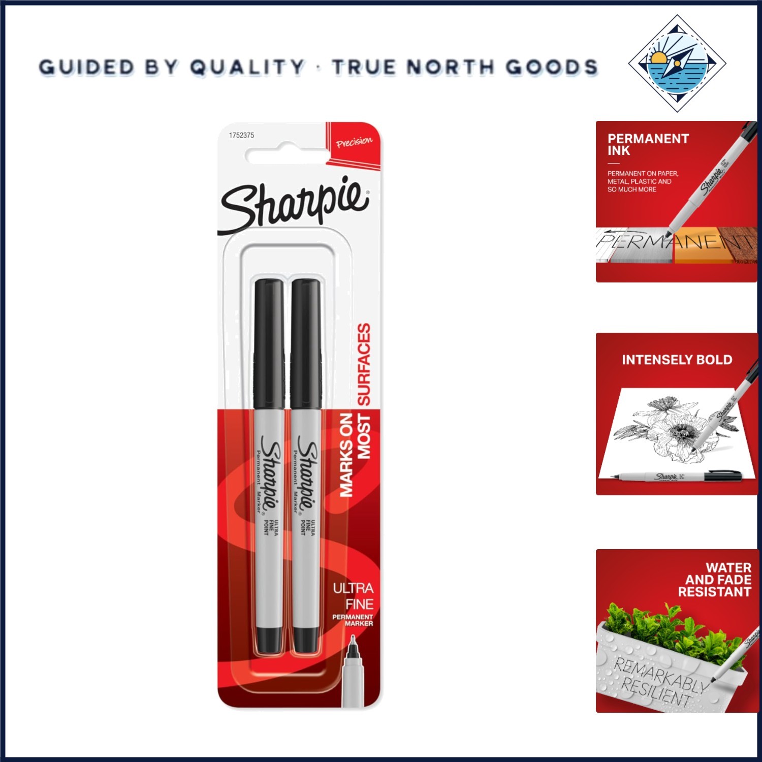 Versatile Permanent Markers in Black, 2 Count - Ideal for Art and Craft Projects