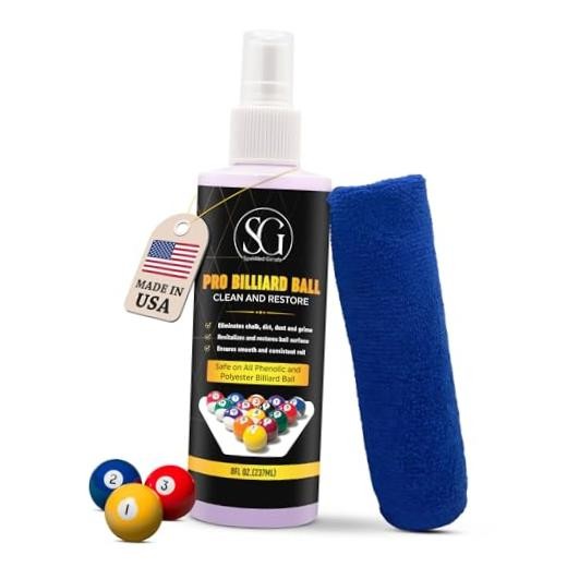 Billiard Ball Cleaner and Restorer with Cleaning Cloth - Pool Ball Cleaner for