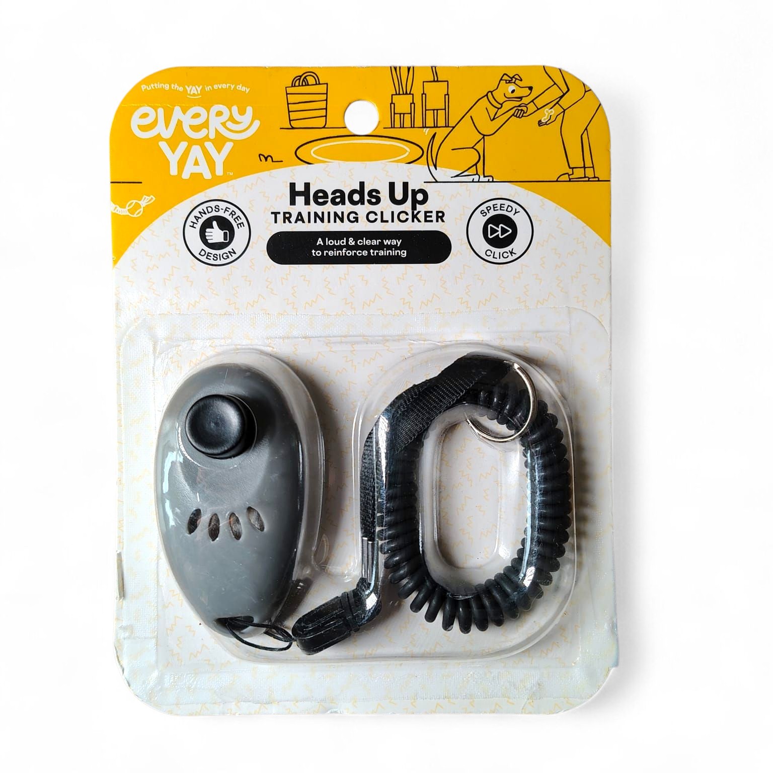 EveryYay Heads Up Dog Training Clicker Kit Black Wrist Coil Lanyard Loud NEW
