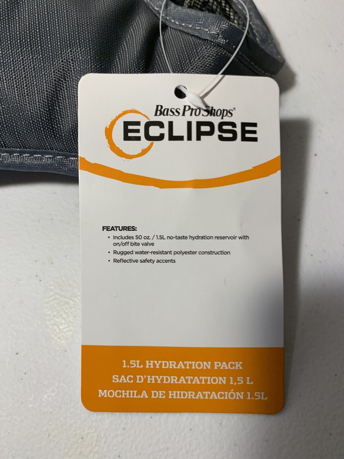 NEW Hydration Pack Bass Pro Shops Eclipse 1.5L/50-oz. Gray