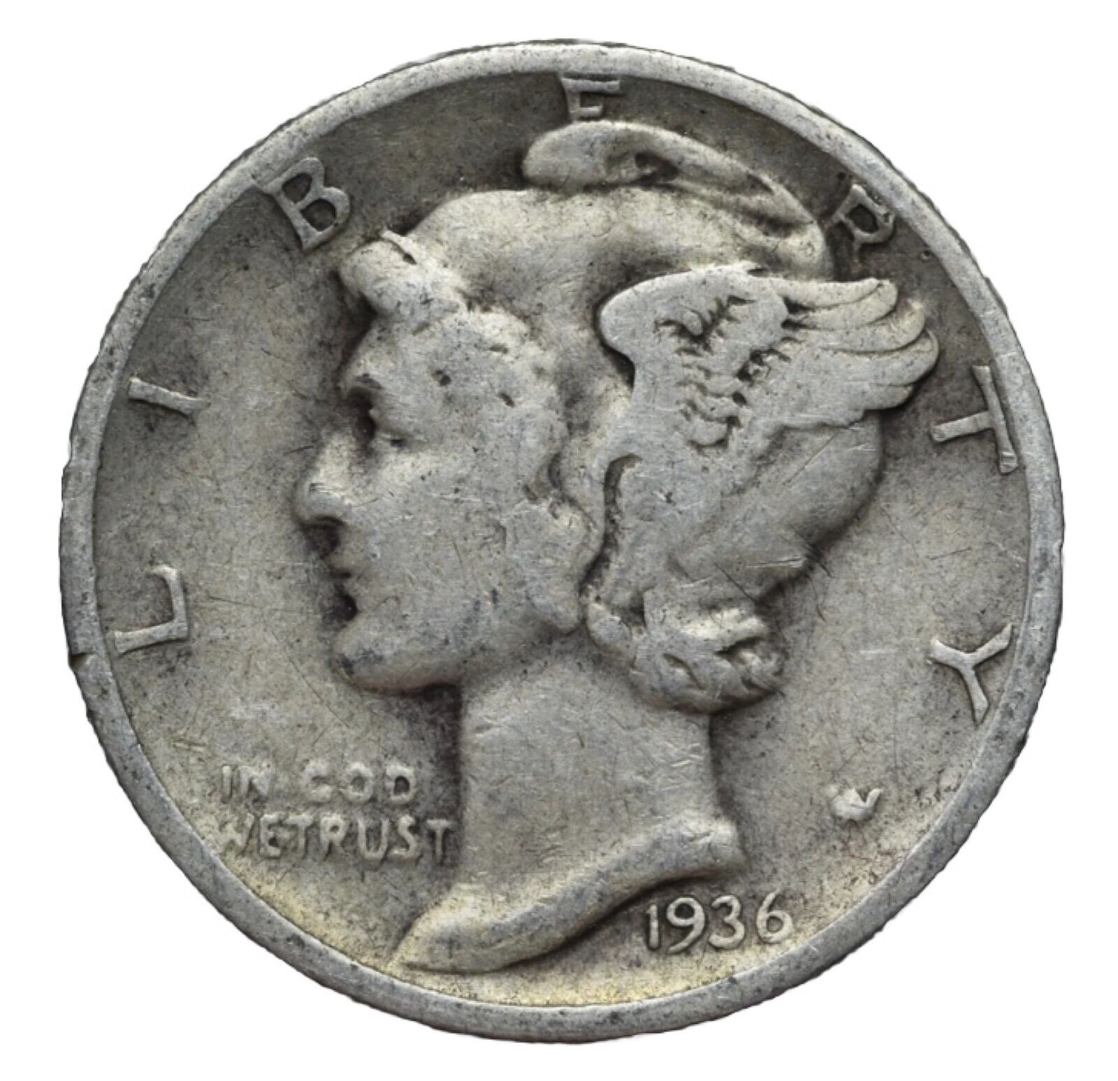 1936-D Mercury Silver Dime Good “Best Value On eBay” Free Shipping W/ Tracking!
