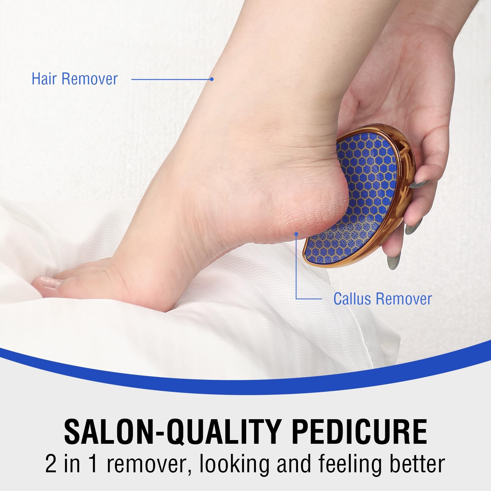 OUKEYA Glass Foot File Callus Remover: Nano 1 Count (Pack of 1), Blue