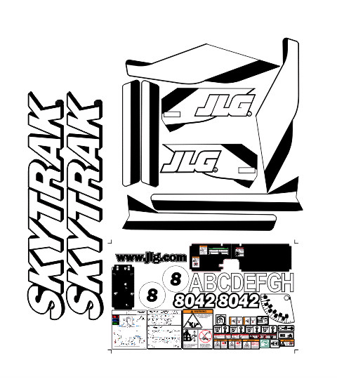 SkyTrak 8042 Telehandler Forklift Decal Kit - Legacy Series 7 YEAR VINYL!