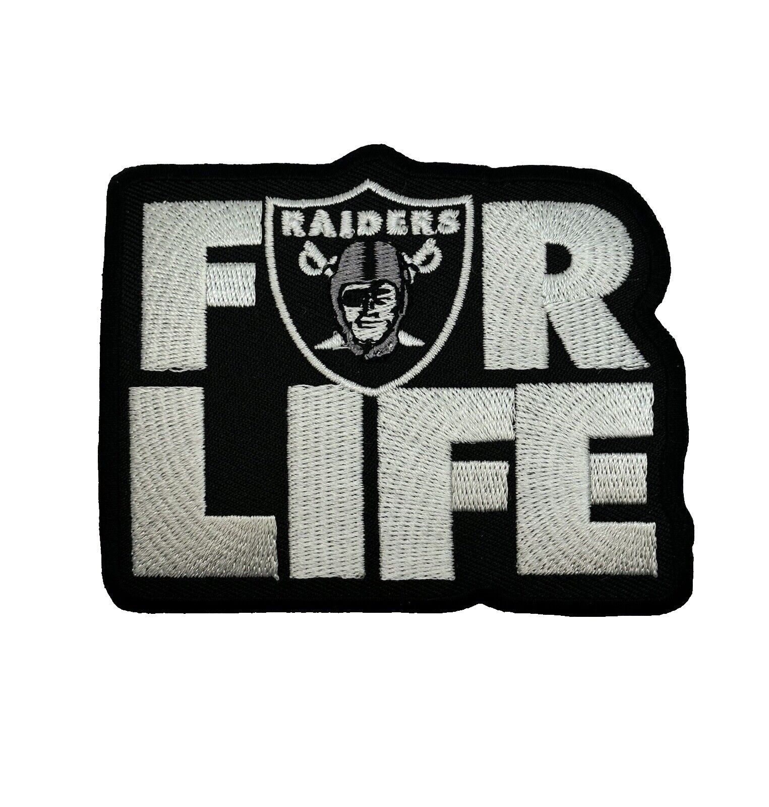 Las Vegas Raiders For Life Patch 4" x 3" Embroidered Iron On