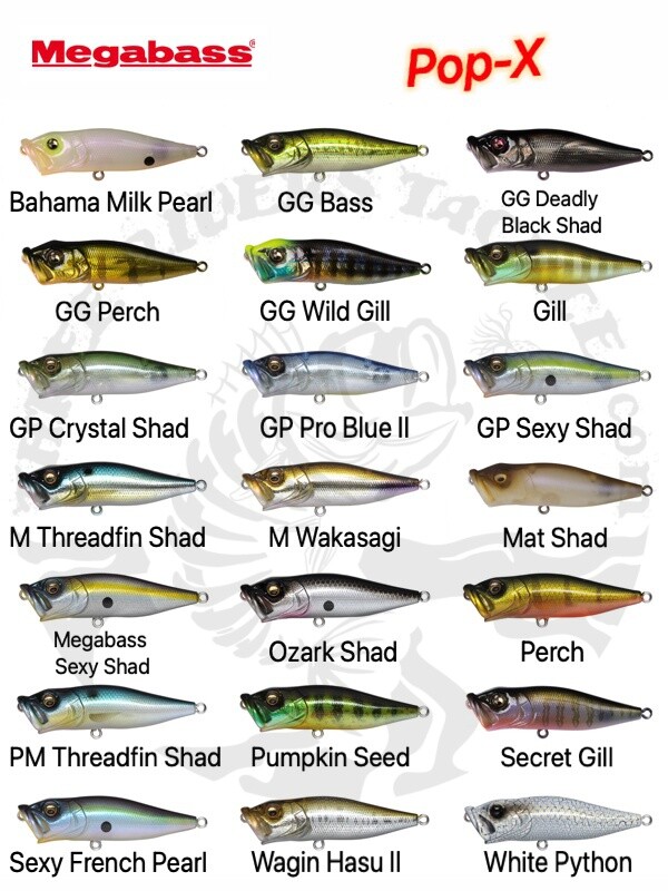 Megabass Pop X 1/4 oz Topwater Popper Lure - Choose Color