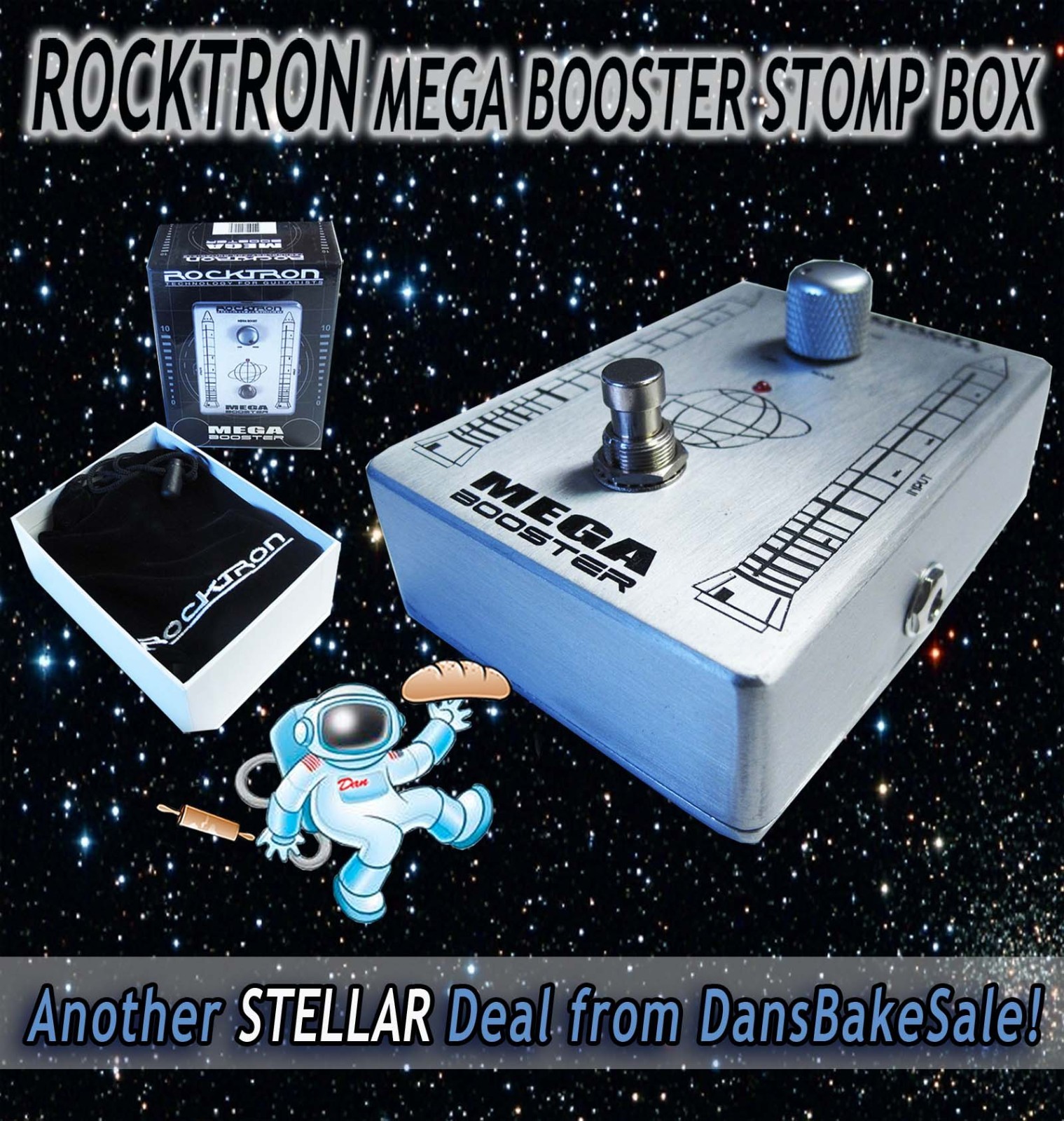 Rocktron Effect Pedal NIB Mega Booster Boutique Series Stomp Box - New in Box!