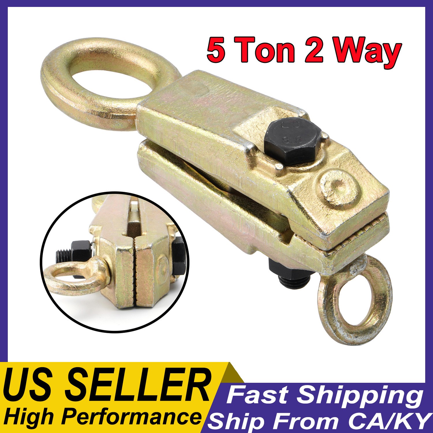 5 Ton 2 Way Auto Body Pull Clamp Frame Dent Puller Self-tightening Repair Tool