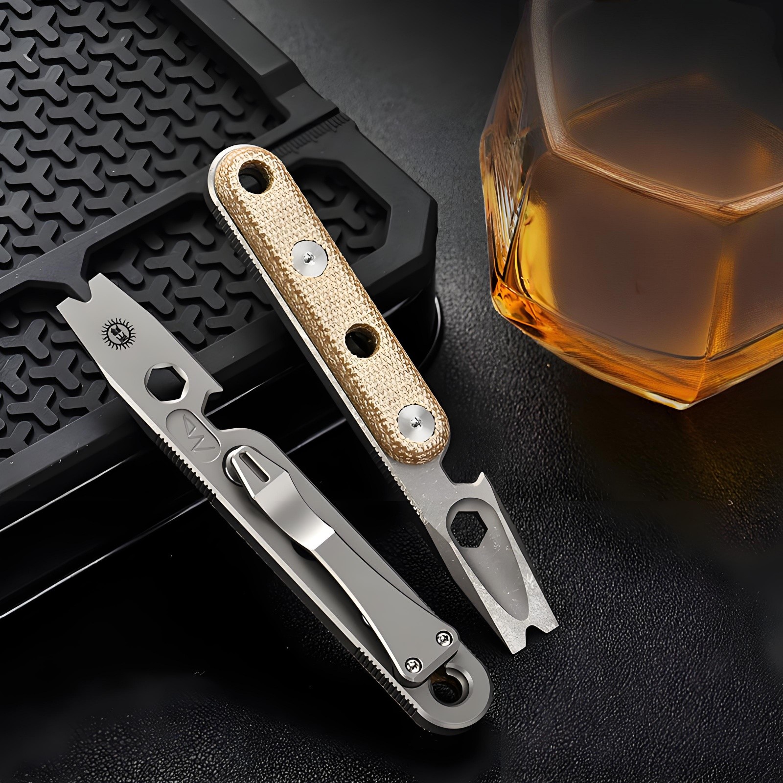 Titanium Alloy Bottle Opener Pocket Portable Crowbar Outdoor EDC Multi Tool