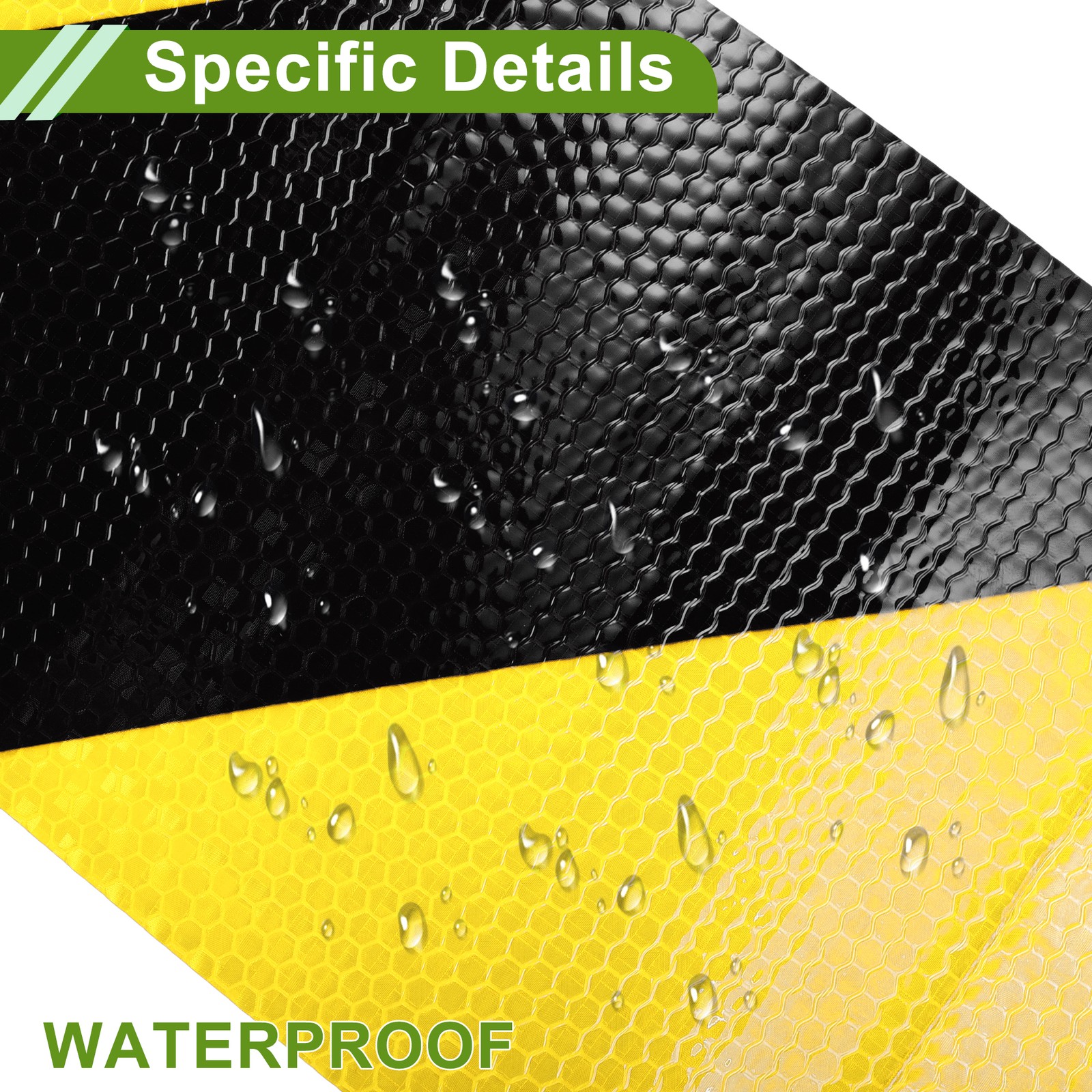 Universal 32.81ft x 7.87" Air-Release Adhesive Pinstripe Tape PVC Yellow,Black