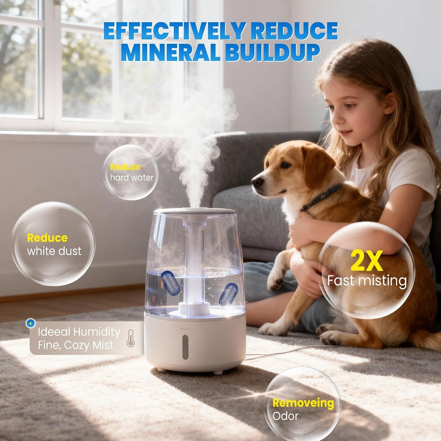 Effortless Air Quality: 12-Pack Cartridges for Humidifiers – No More White Dust