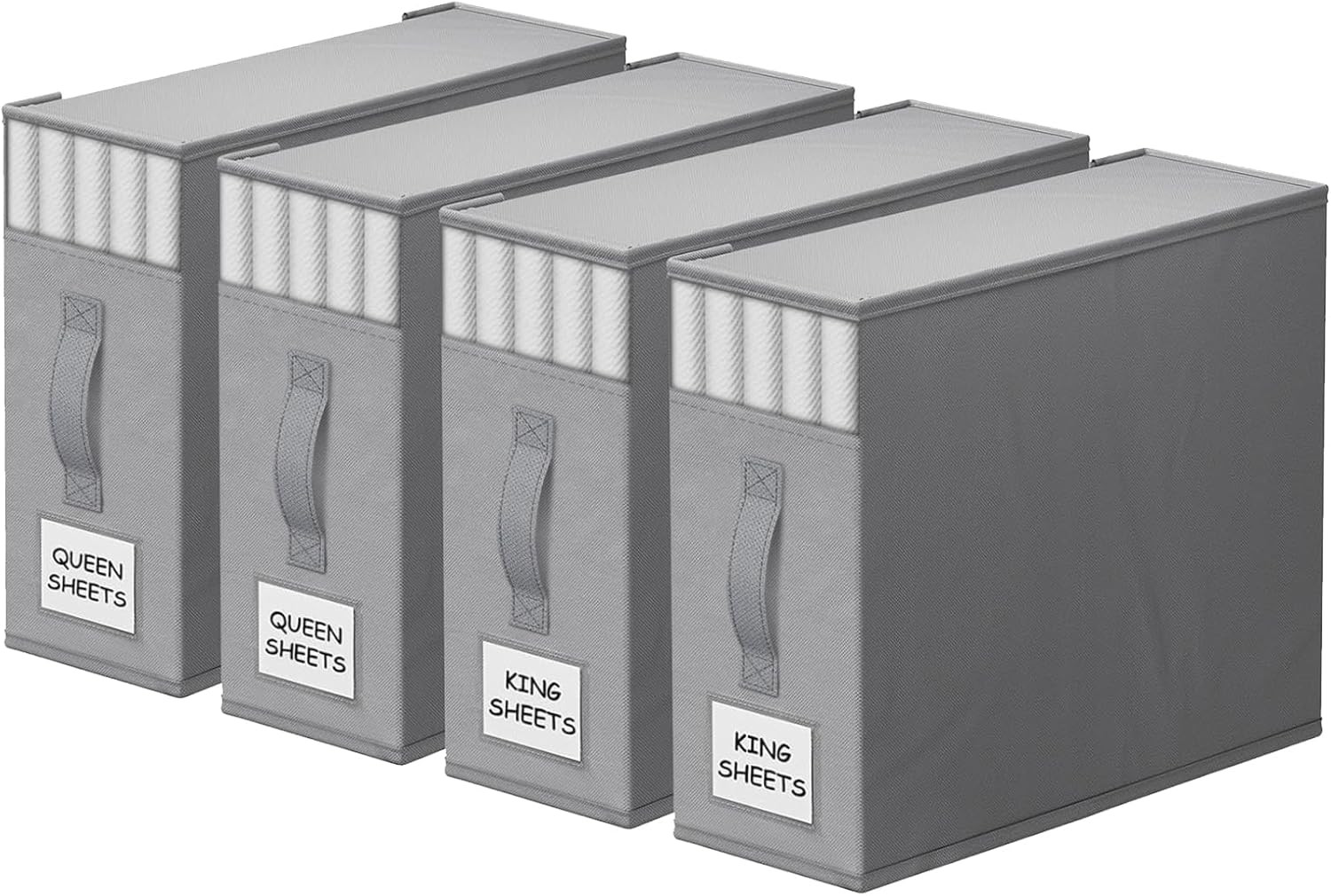 4 Pack Bed Sheet Closet Organizers and Storage,Sturdy Foldable Storage Container