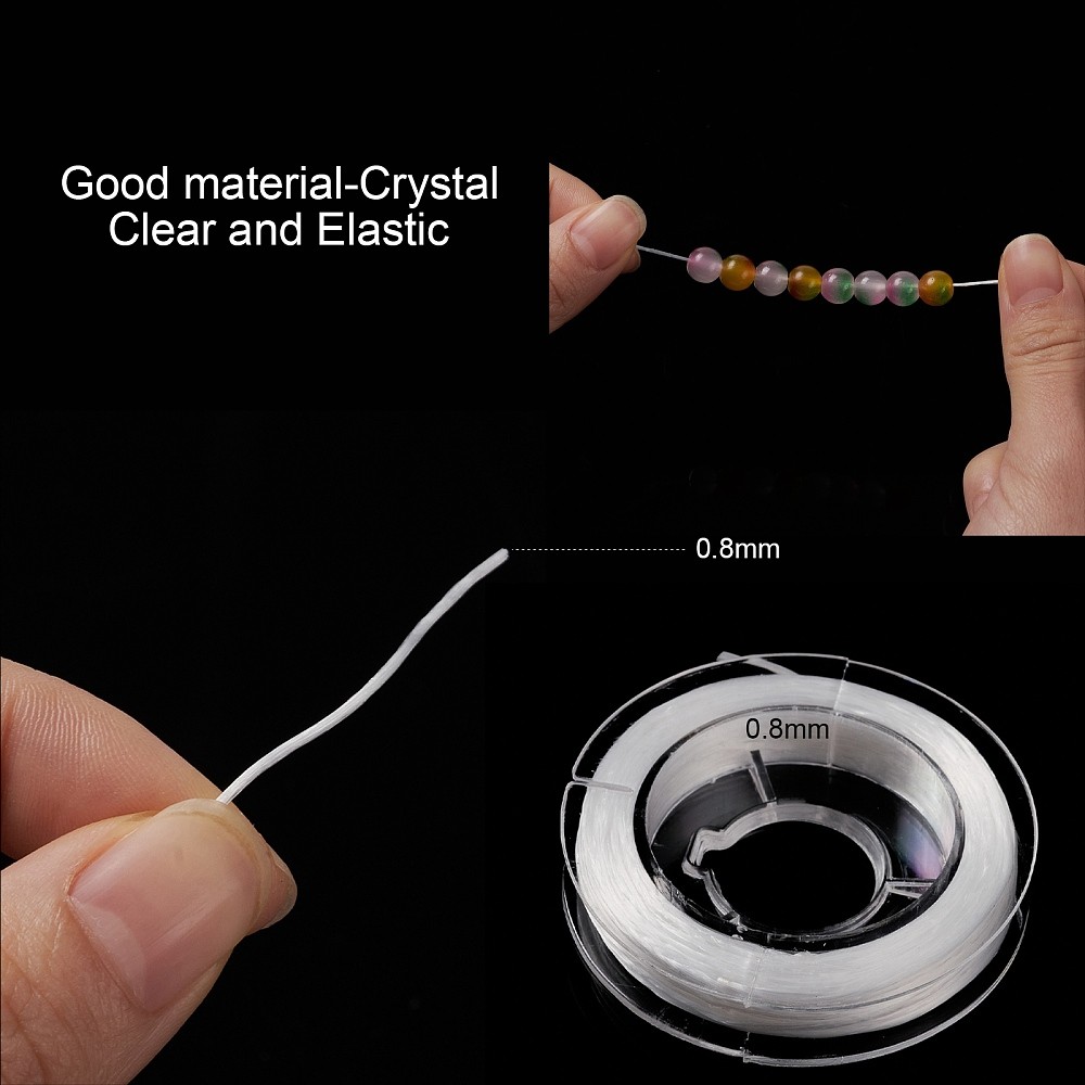 10 Rolls Stretchy Beading Elastic Thread Flat Crystal Jewelry String Cord White