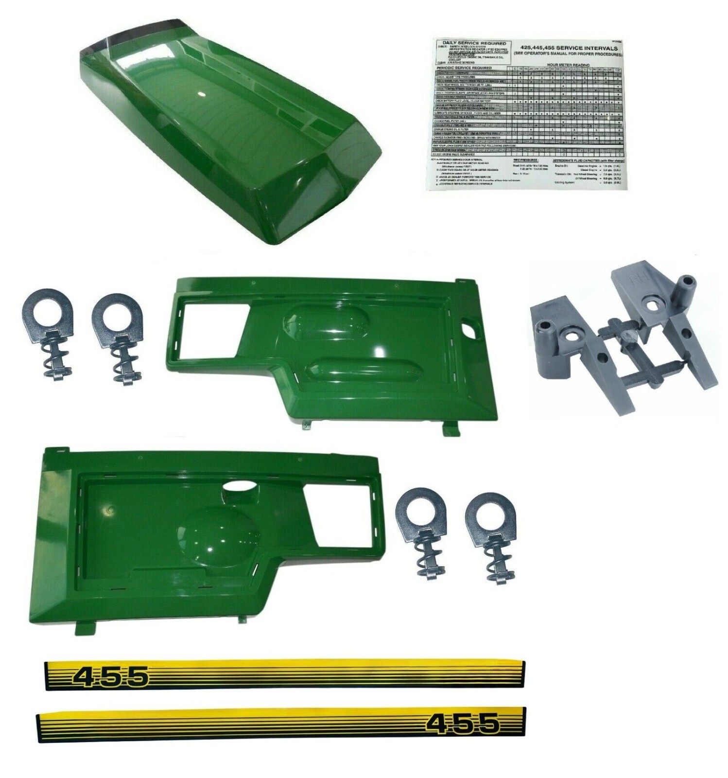 Hood/Panel/Sticker/Clip AM128986 AM128983 AM128982 Fits John Deere 455 LOW SN
