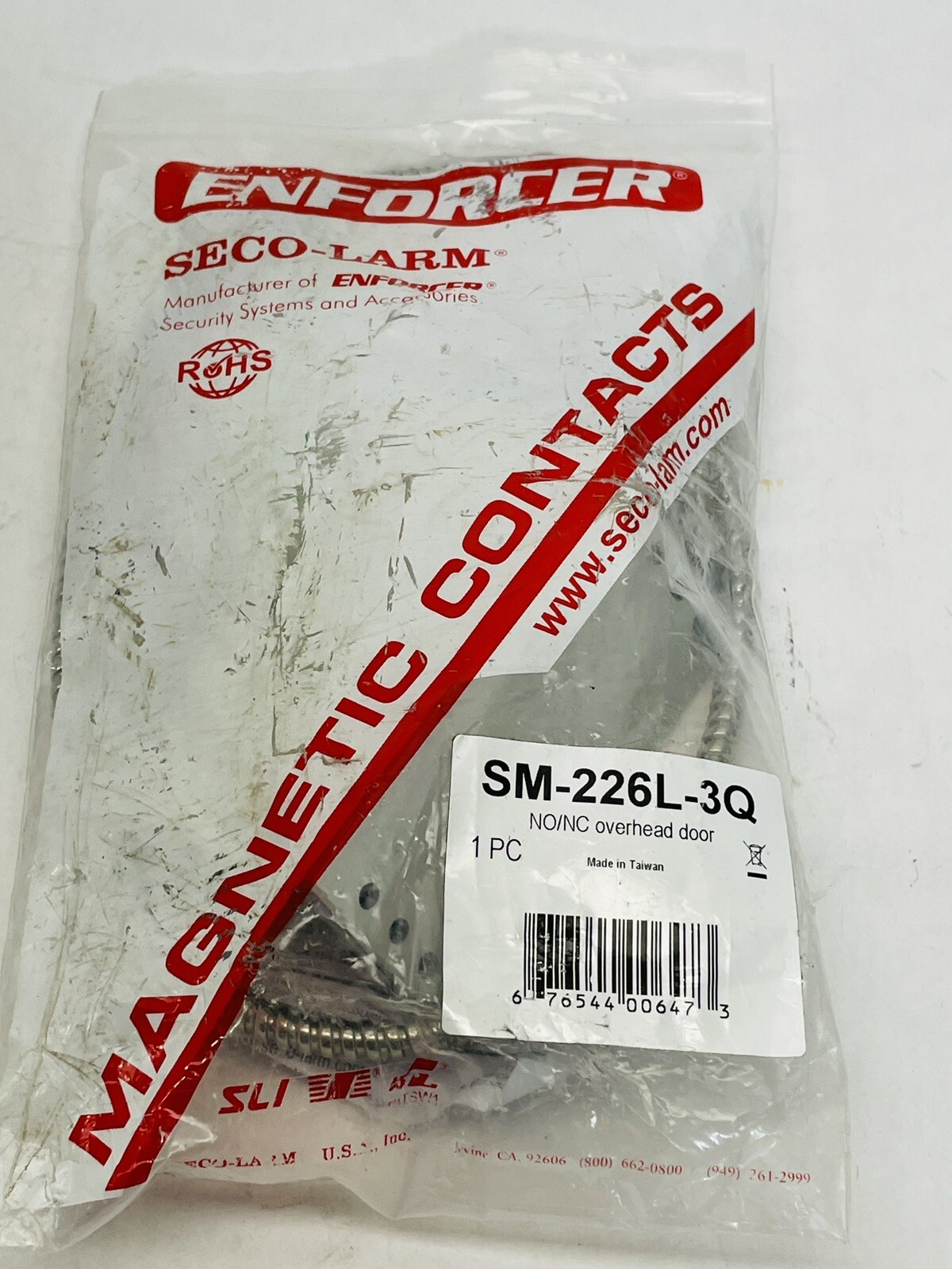 ENFORCER SM-226L-3Q OVERHEAD DOOR-MOUNT L BRACKET MAGNETIC CONTACT