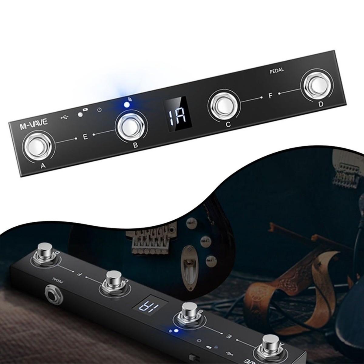 For MIDI Footswitch Controller Extended Battery Life Easy MVAVE Chocolate