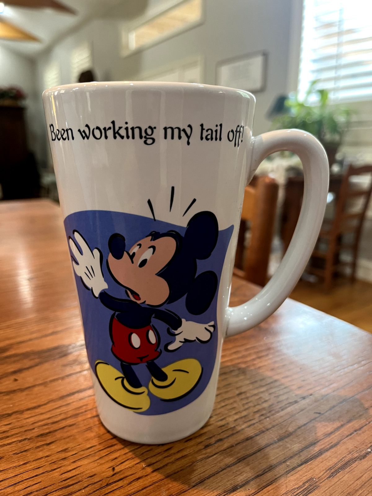 Tall Disney's Mickey Mouse "Been Working My Tail Off" Mug