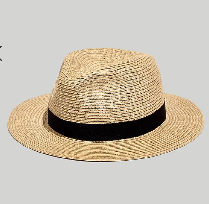 Madewell Women's $40 Packable Fedora Hat Natural Size M/L MD501