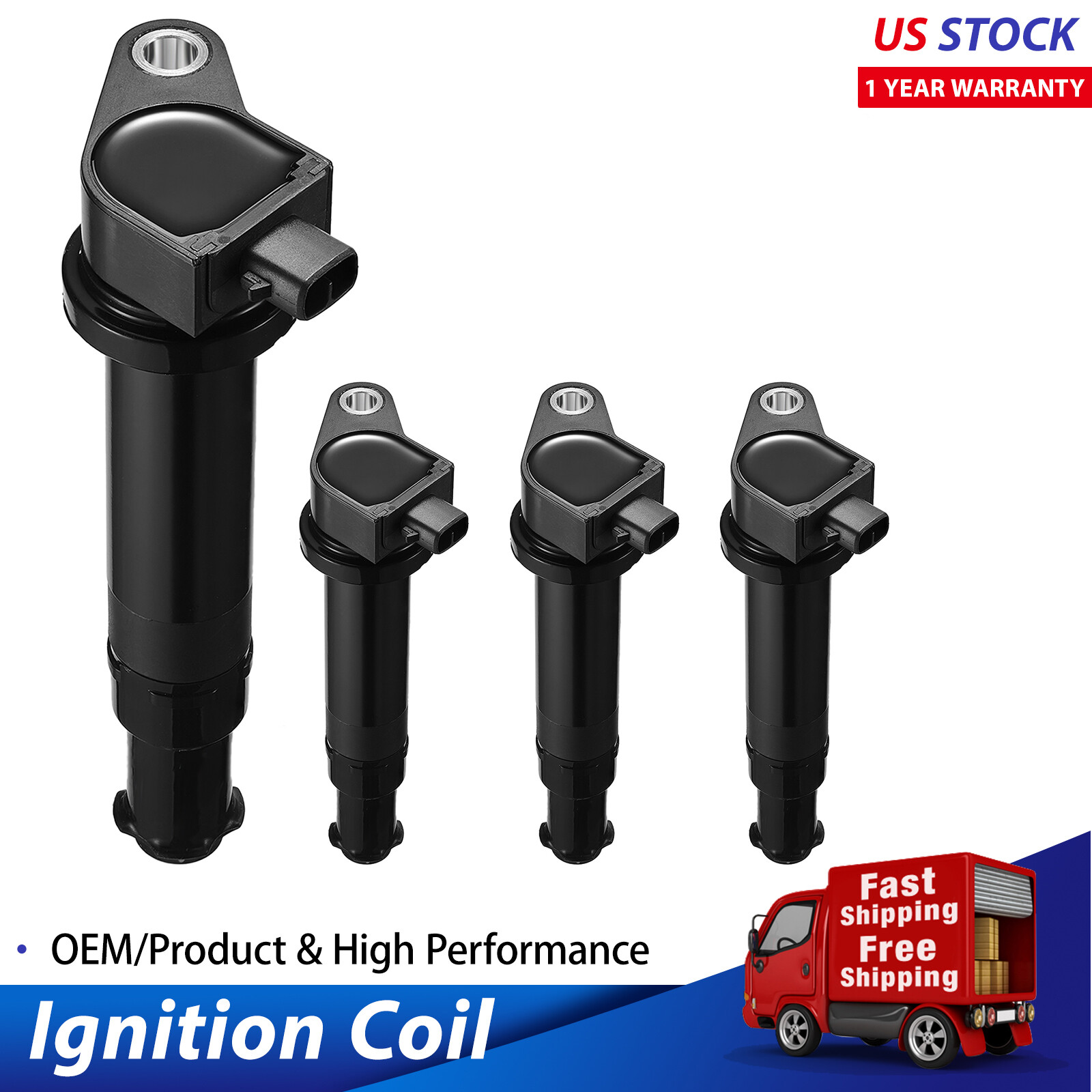 Set of 4 NEW Ignition Bobinas For Hyundai Accent Kia Rio UF499 27301-26640 C1543