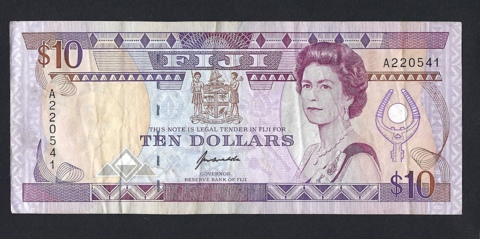 🇫🇯 RESERVE BANK OF FIXI 10 DOLLARS 1992 QUEEN ELIZABETH II P-94