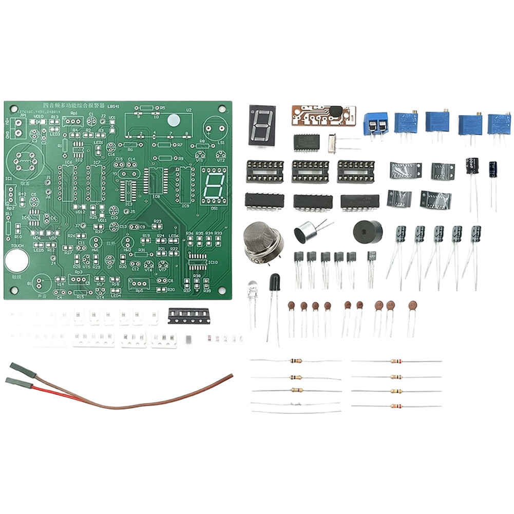 Electronic Alarm Kit with 4 Alarm Tones Smoke Detection Infrared Touch Sensor