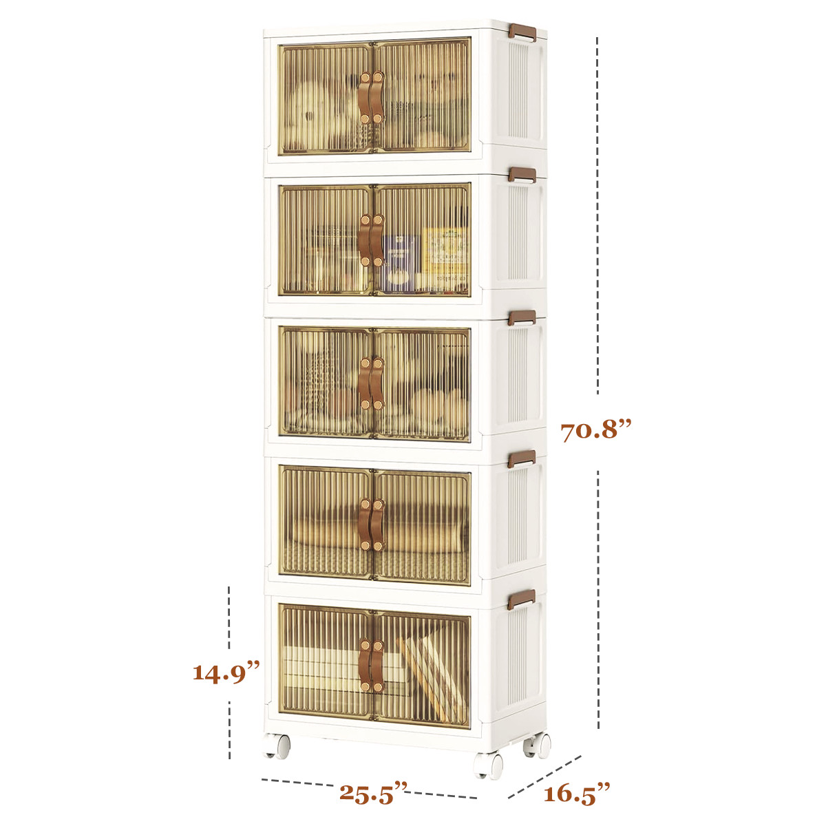 5Tier Plastic Storage Bins with Lids, Stackable Storage Boxes with wheels 106Qt