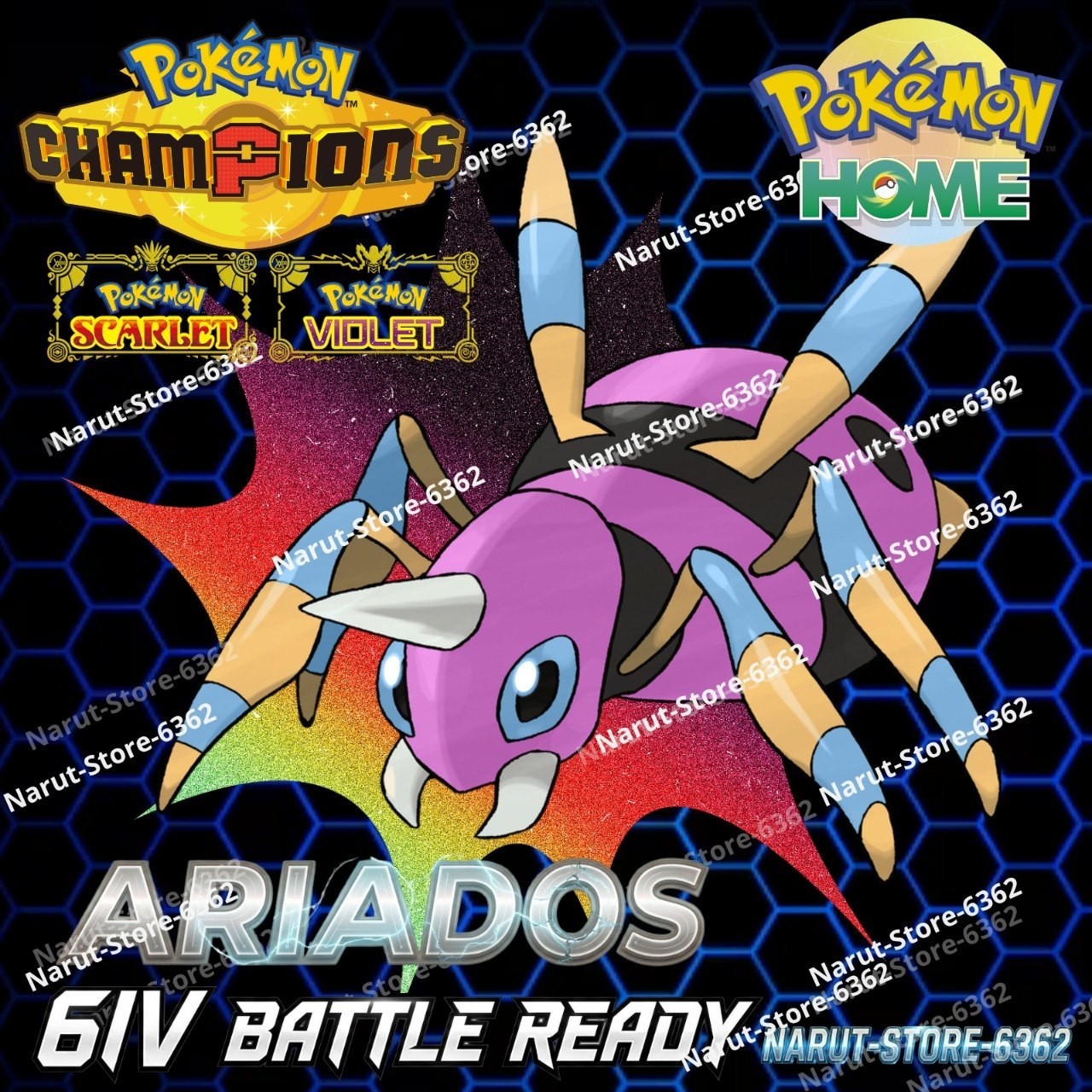 ARIADOS 🔥6IV SHINY POKEMON HOME🔥Pokemon CHAMPIONS