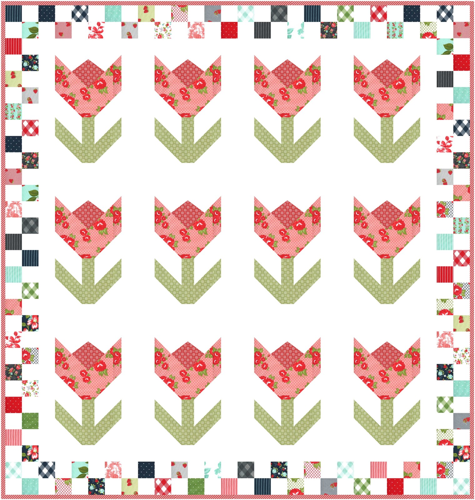 RUBY TULIPS Quilt Pattern Pastry Shop Quilts