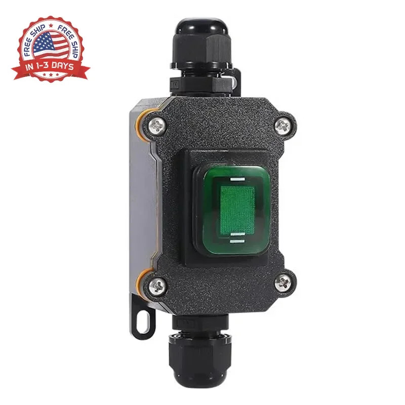 Waterproof Inline Cord Switch,DPST AC 20A-125V,16A-250V Outdoor Start Stop Switc