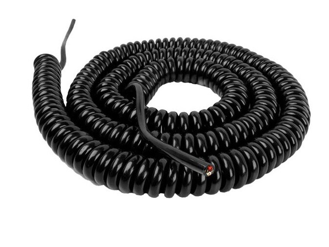 Retractile Coil Cord 4-Wire 18 Gauge 20' Foot Extended 4' Retracted SJEO Cable