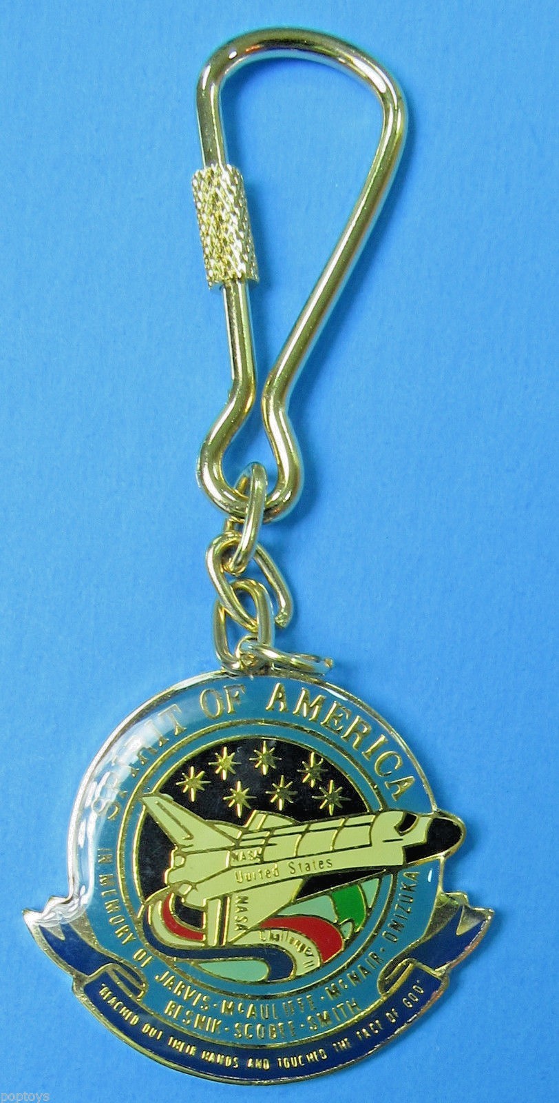 KEYCHAIN final Space Shuttle Challenger flight STS-51L metal NASA '86 vtg