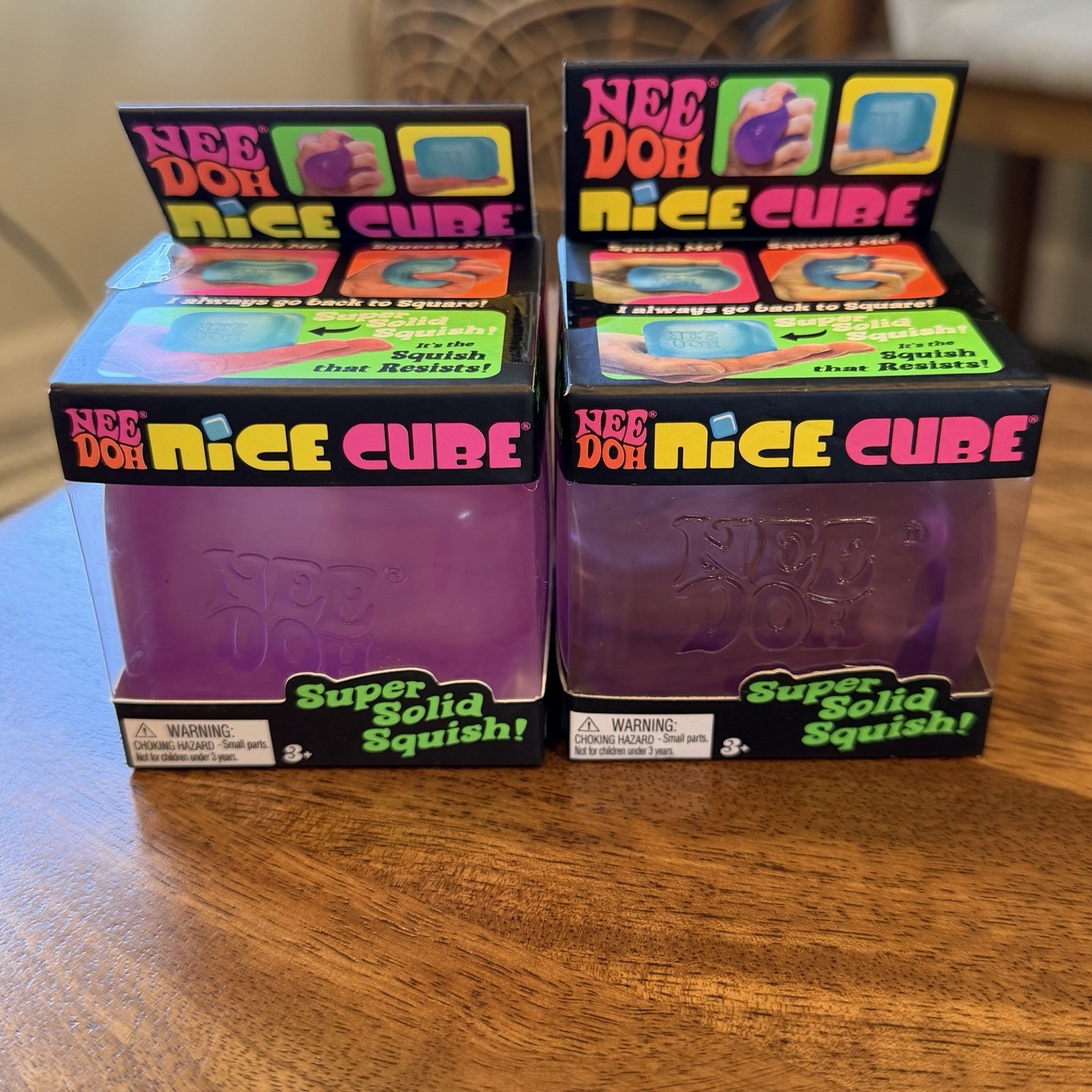 NeeDoh Nice Cube Sensory Squeeze Toy 2” Nee Doh Fidget Square Pink Or Purple NEW