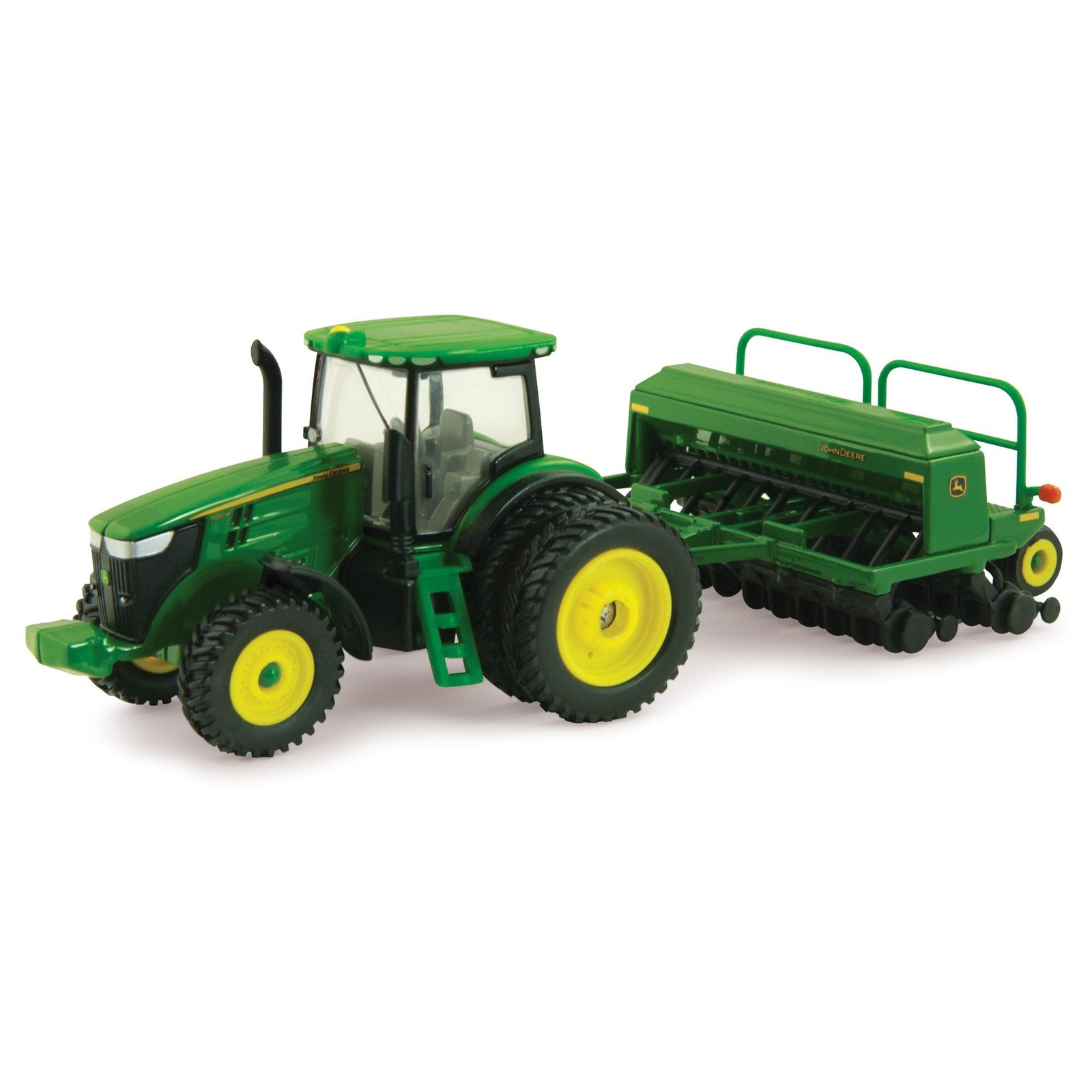 John Deere TOMY 7215R Tractor with Grain Drill, 1/64 Scale