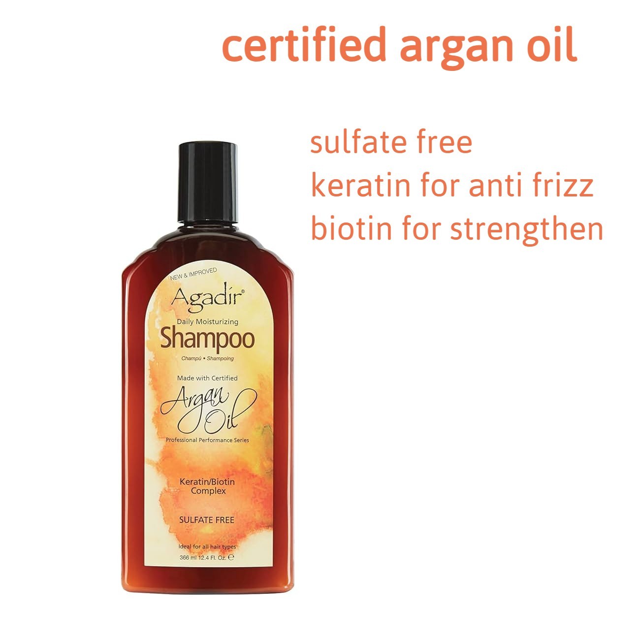 Agadir Daily Moisturizing Shampoo 12.4 oz-sulfate free