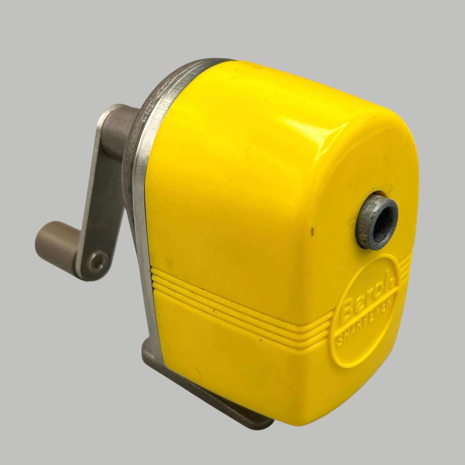 Vintage Berol 50's Pencil Sharpener Yellow Small Midget Used Ships Quickly