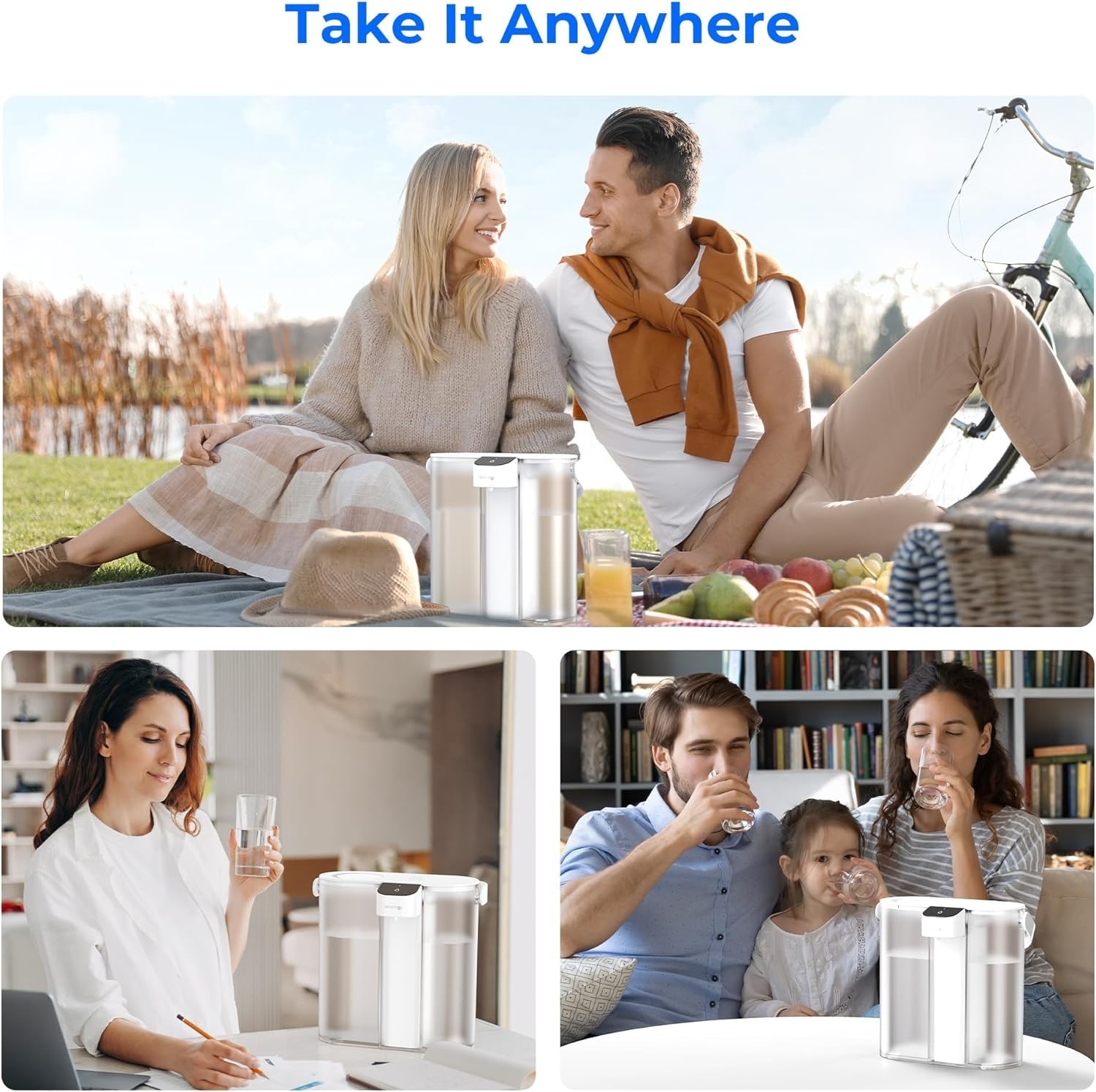 Waterdrop Compact Electric Water Filter Pitcher,200GallonWater Filter for Fridge