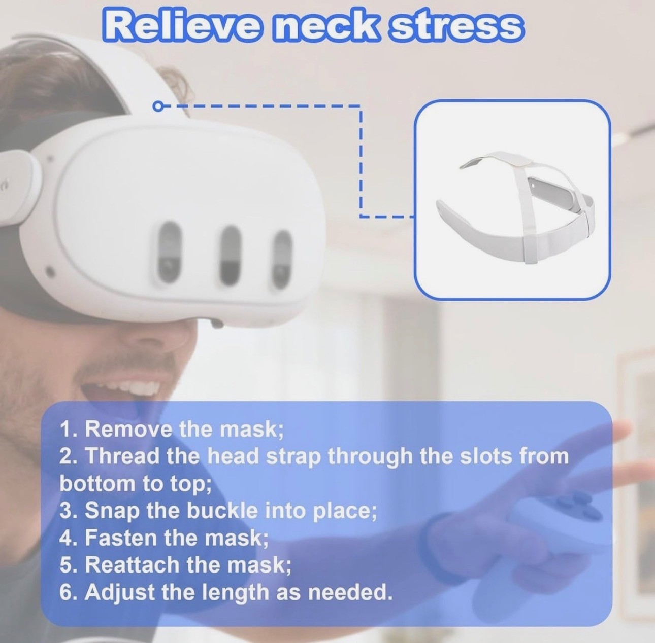 NEW! Oculus Meta Quest 3/3s Head Strap Replacement | OEM VR Adjustable Headband