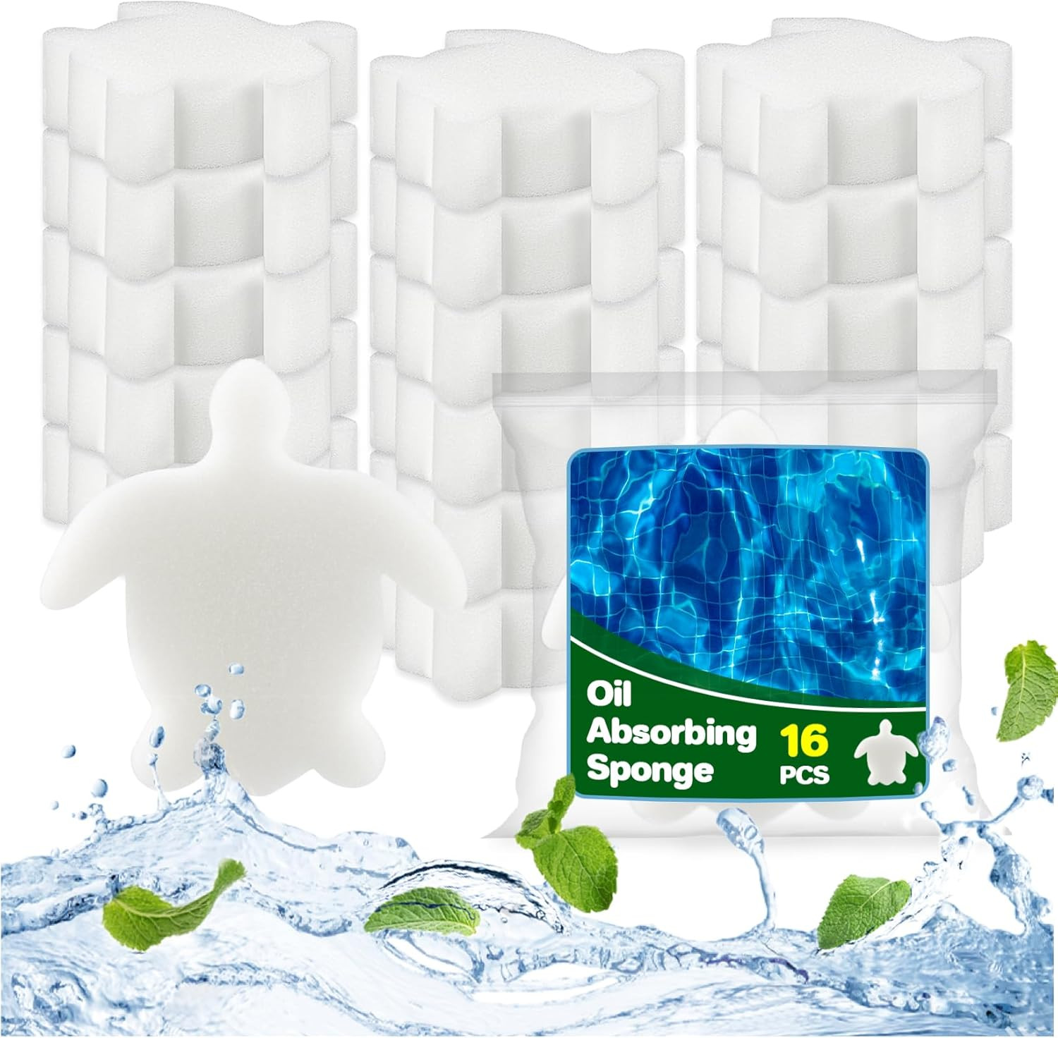 16PCS Pool Scum Sponges Oil Absorber for Hot Tub Spa Swimming Pool Cleaning