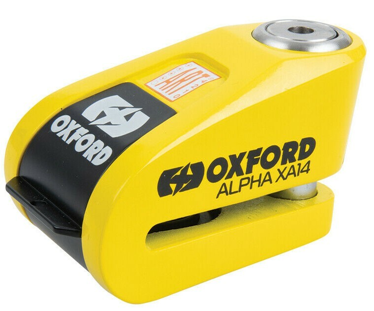 OXFORD SECURITY ALPHA XA14 ALARM DISC LOCK 14MM PIN MOTORCYCLE BIKE CYCLE LK217