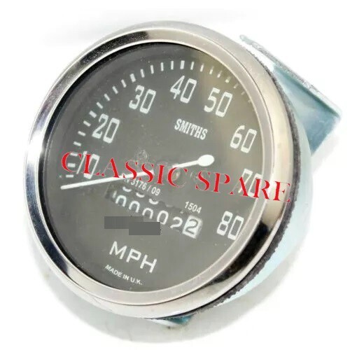 Smiths  0-80 Mph Speedo Big Black Face For BSA  Norton