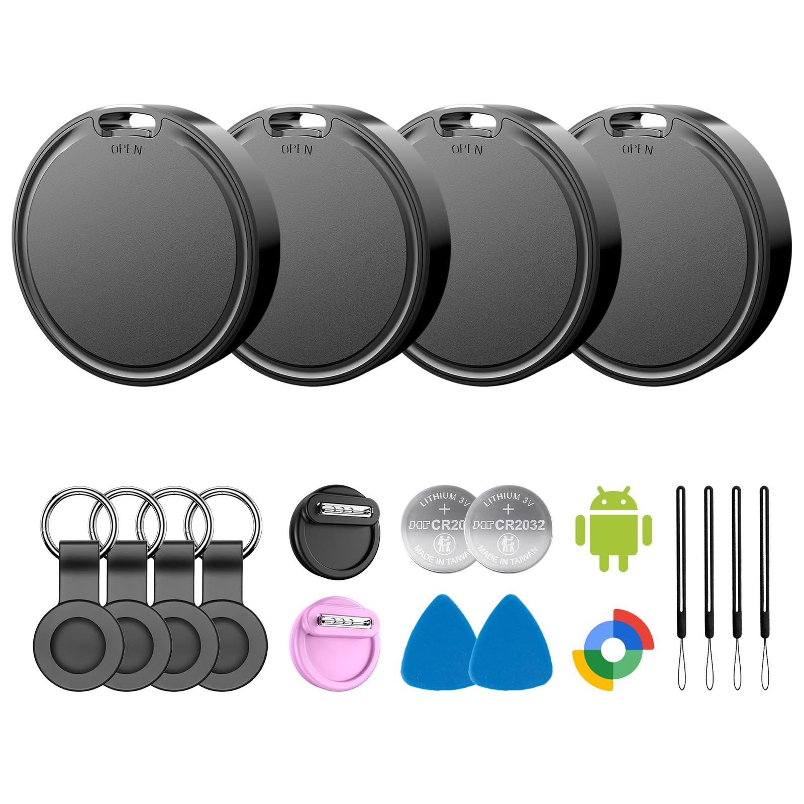 Android Tracker,Android Tag,Tracker Tags with 6 Case,2 Year Battery Life,Goog...