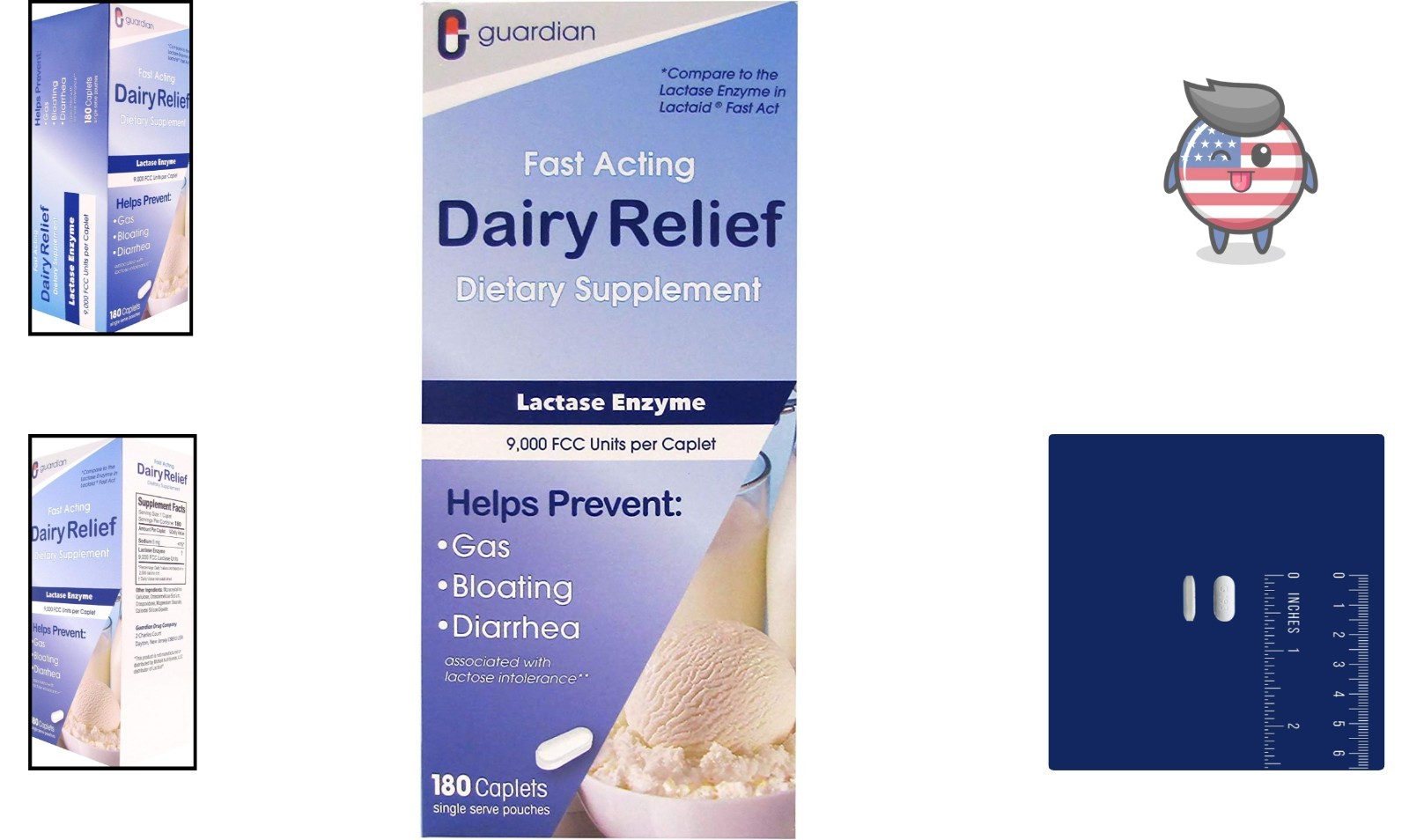 Lactase Enzyme 180 CT - Fast Acting Solution for Lactose Intolerance Relief