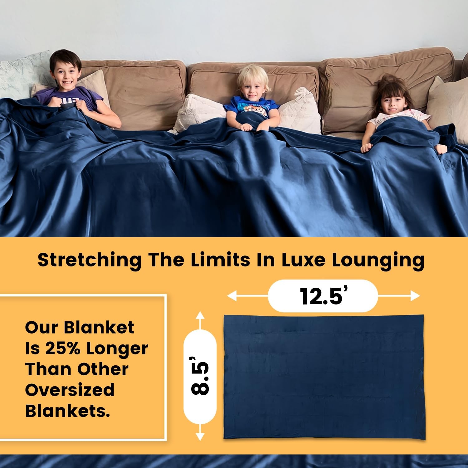 Oversized Blanket 150x100 Inches – Giant Family Blanket, 12.5x8.5 Feet, Huge ...