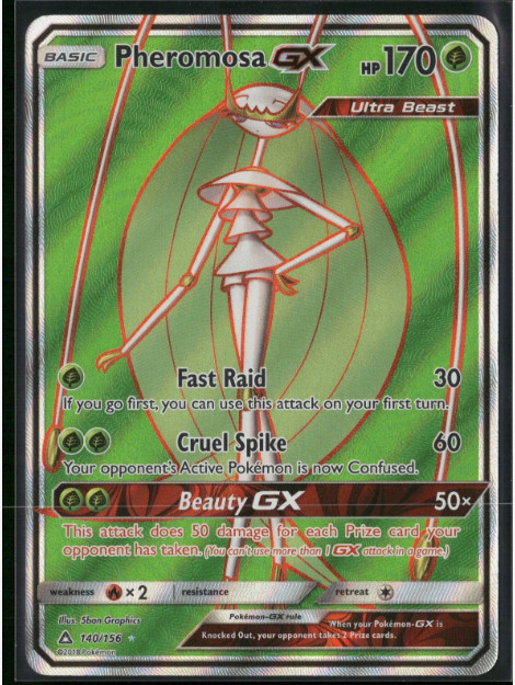 Pheromosa GX - 140/156 -  TCG - Full Art - Holo Rare - Ultra Prism - NM/M